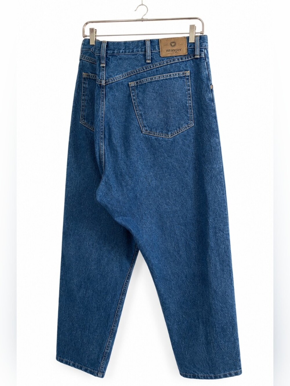 Wrangler Men’s 44x32 Blue Relaxed Fit Jeans 100% Cotton Hemmed Workwear
